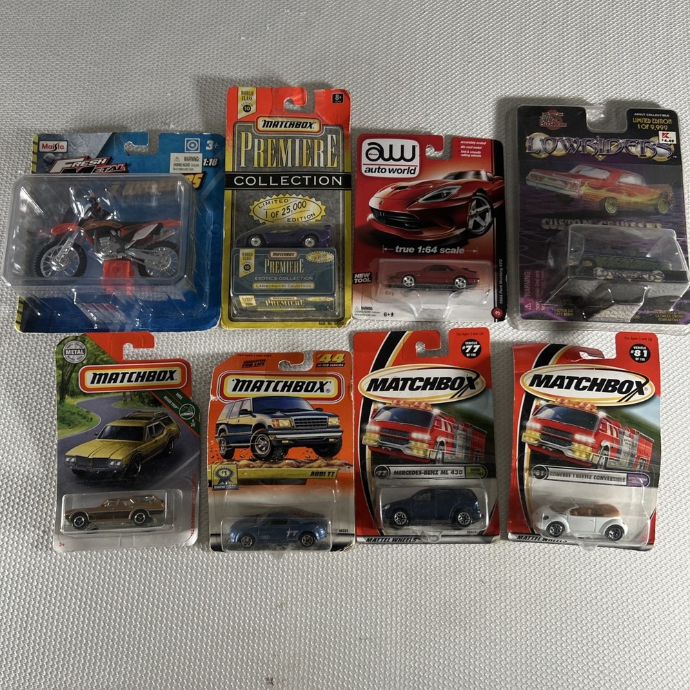 8x Matchbox Auto World Maisto Lowriders Diecast Lot New on Card 1:64 Cars